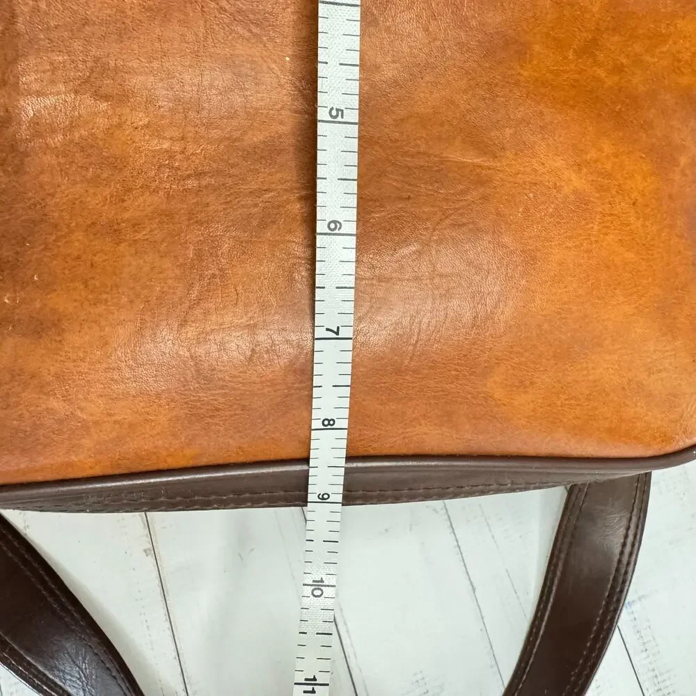 Vintage Camera Bag Two Tone Brown Shoulder Strap Taiwan ROC Retro 70s Synthetic